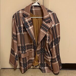 SUPER CUTE! — Plaid Double-Breasted Women's Jacket